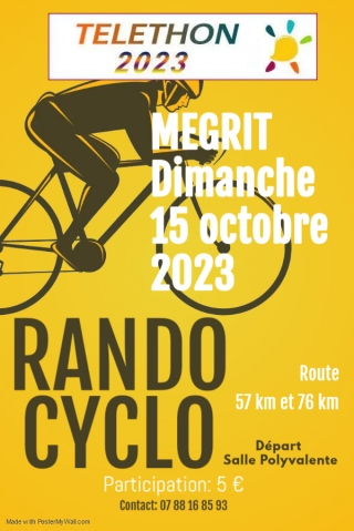 Rando Cycliste TELETHON 15 octobre 2023